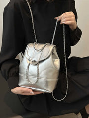 Lunivop  Silver Chain Crossbody Bag Women's Travel Bapa oulder Bag Handbag Soft PU Leather Buet ape Small Size Faionable