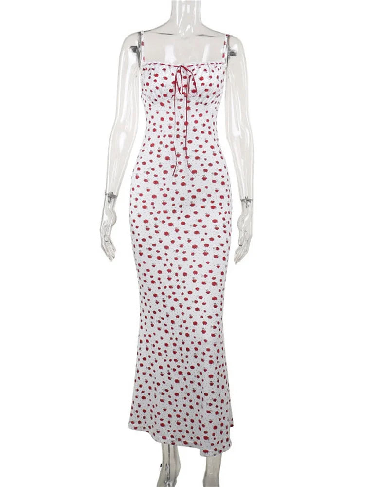 Lunivop Fashion Printed Summer Halter Dresses For Women Lace-Up Patchwork Spaghetti Elegant Slim Party Dress Female Long Dress