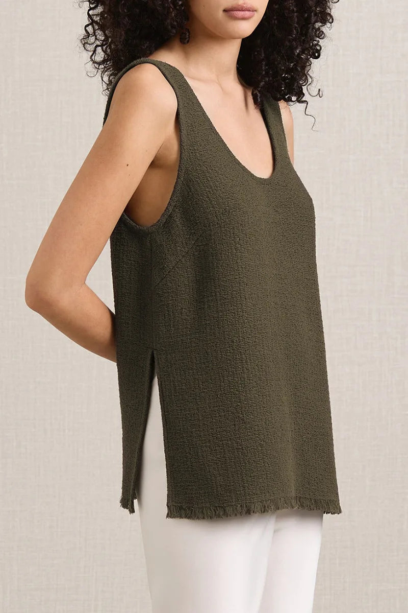 Lunivop  Chic Fashion 80% Ramie Women Vest Tops Sleeveless O-neck Side-split Tassels Casual Basic Summer Tank Top Female Elegant Camis