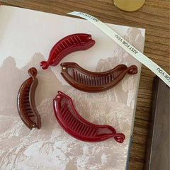 Lunivop  Fashion High Ponytail Twisted Hair Claws for Women Simple Solid Color Smooth Banana Shape Hair Clip Barrette Hair Accessories