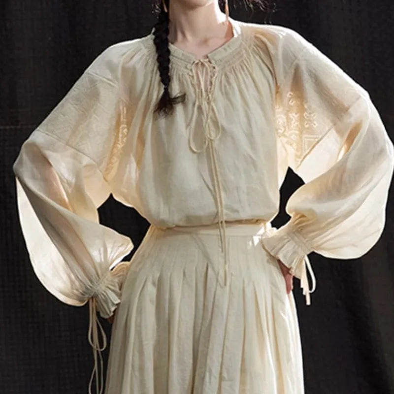 Lunivop   Fashion Casual 2 Piece Set Women's Long Sleeve Embroidery Tops High Waist Loose Skirt 2025 Summer New Tide