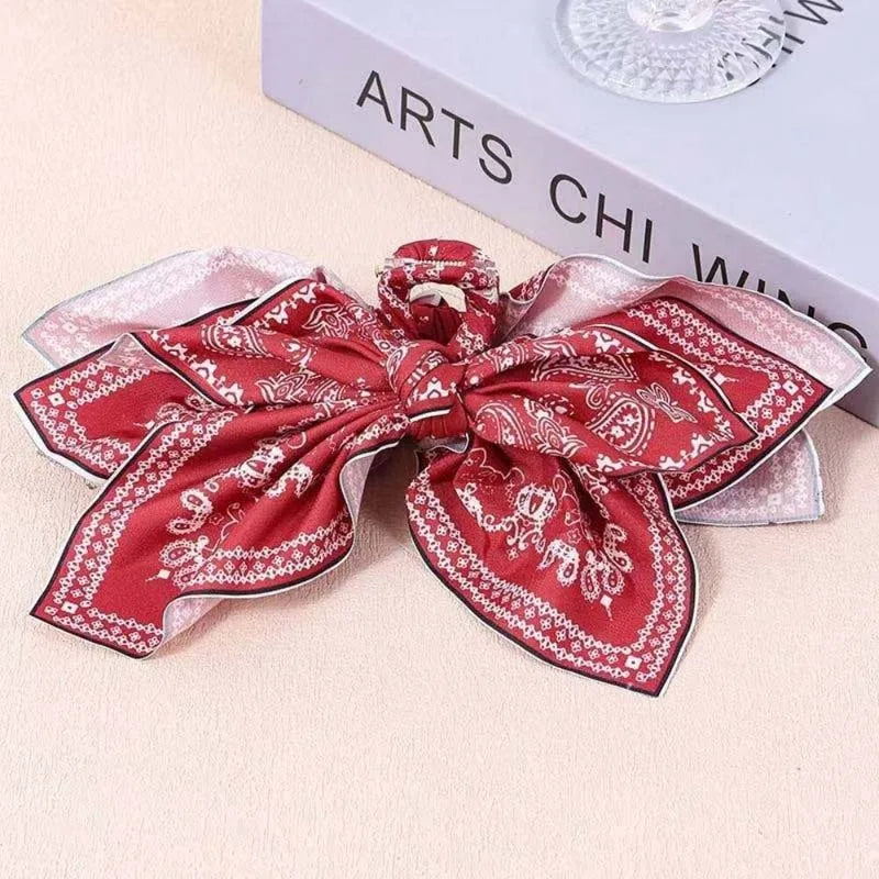 Lunivop  Vintage Cashew Pattern Bow Hair Claw For Women Elegant Shark Clip Fashion Ponytail Clip Hair Clamp Hair Accessories