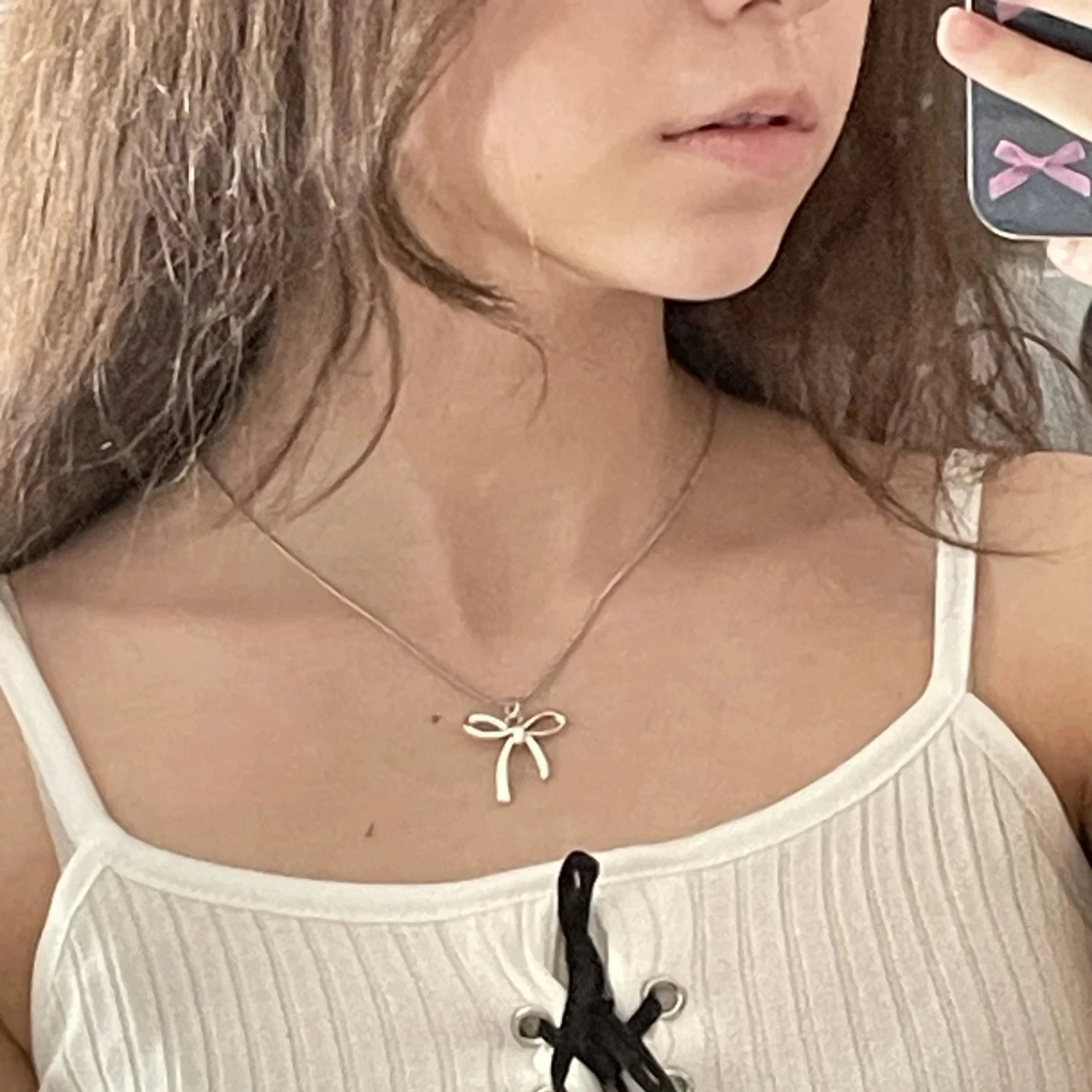 Lunivop Goth Cute Black Cat Star Cross Bowknot Pendant Beaded Chain Necklace For Women Girl Charm Y2K Cool 2000s EMO Jewelry Accessories