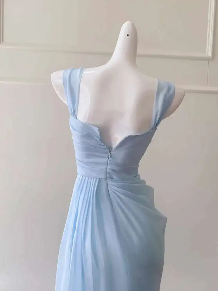 Lunivop Solid Minimalist Folds Design Dresses For Women Square Collar High Waist Sleeveless Elegant  Dress Autumn 2025