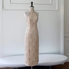 Lunivop  Fashion Pearl Embroidered Dress Women's Sleeveless Waist Retraction Dresses 2025 Summer New Tide