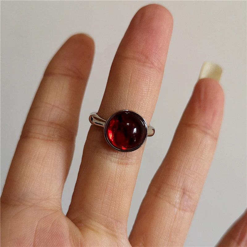 Lunivop Liquid Irregular Red Crystal Heart Pearl Star Rings Women Y2K Gothic Animal Ring Aesthetic Creative Grunge Jewelry Accessories