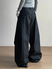 Lunivop  Y2K American Pleated Pants Women Unisex Vintage Casual Versatile Straight Leg Pants Couple Korean Chic Baggy Trousers Streetwear