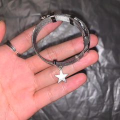 Lunivop Harajuku Sweet Girls Star Charms Bracelets Cute Punk Cool Pentagram Bangles Bracelet for Women Party Club Korean Fashion Jewelry