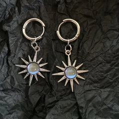 Lunivop New In Earring Holiday Y2K Accessories Girl's Cute Sun Pendant Hoop Earrings For Woman Fashion Plated Jewelry