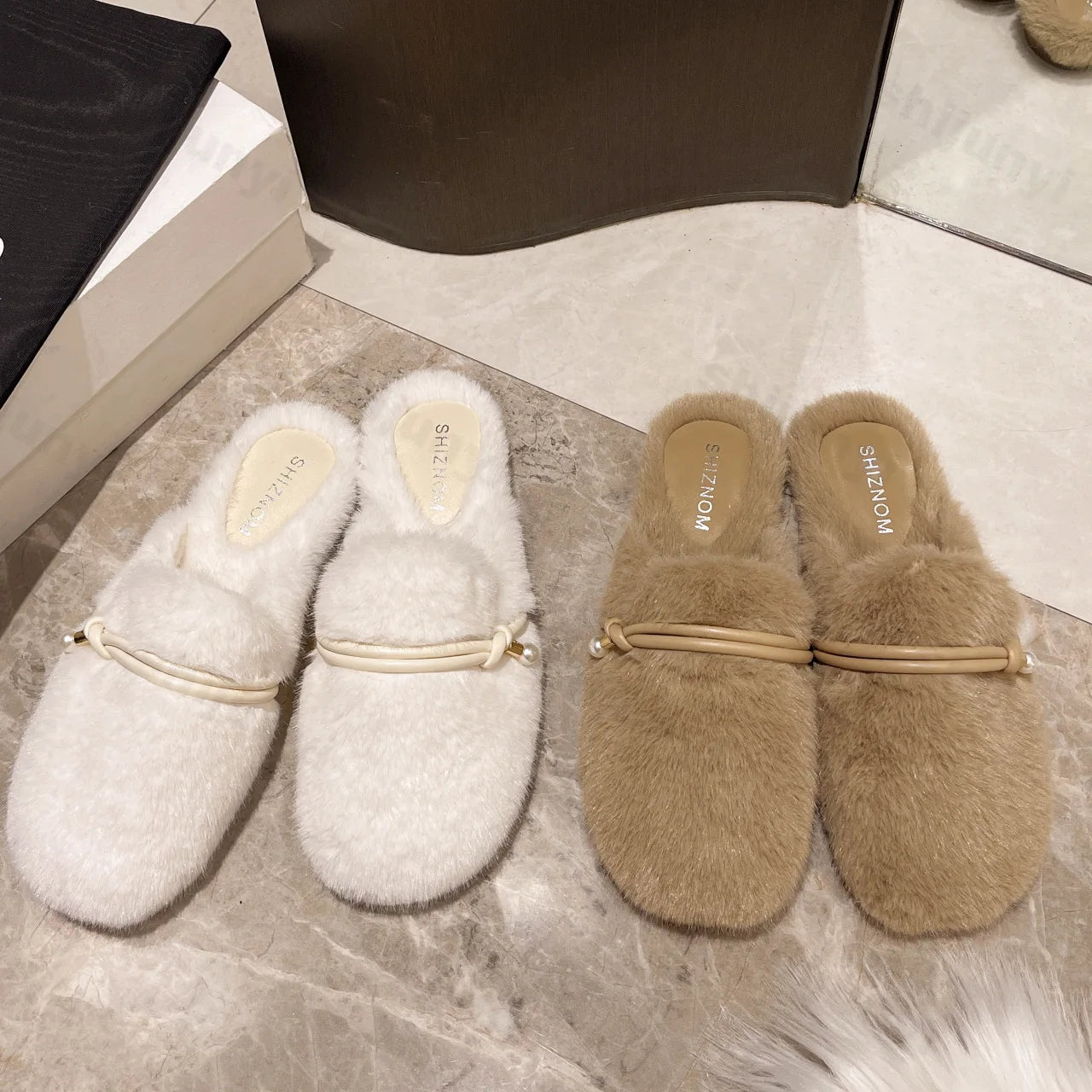 Lunivop Cotton Slippers Women Autumn Winter New Warm Footwear Home Slippers Fashion Outer Wear Women's Flat Shoes Zapatos De Mujer