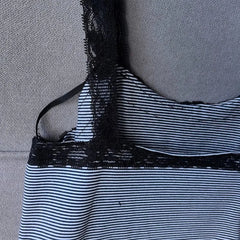 Lunivop  Sexy New Pure Desire Flower Sling Vest Spice Girls Stripe Lace American Tanks Slim Short Sleeveless Print Star Y2K Tees