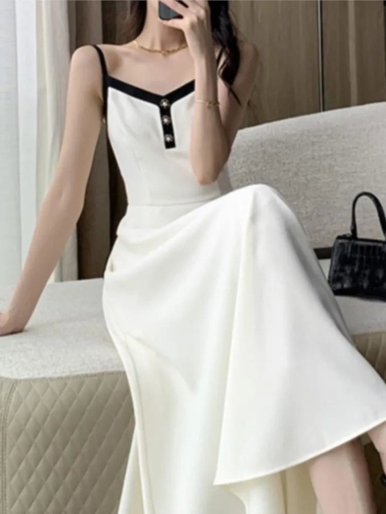 Lunivop Women Short Coat A-Line Midi Camisole Dresses Spring Elegant 2-Piece Dress Set for Lady Slim Korean New Fashion Female Suit New