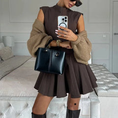 Lunivop  Sexy Ruffles Mini Party Dress Women Sleeveless A-Line Chic Evening Club Dress Fashion Y2K Girl Street Vestidos