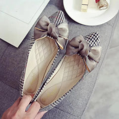 Lunivop  Women Flats Pointed Toe Satin Bow Shoes Spring Breathable Loafers Ladies Slip On Shallow Comfort Single Shoes