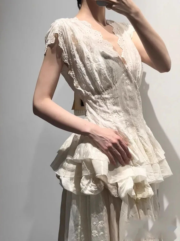 Lunivop Fashion Women Two Piece Set Dress Sleeveless V Neck Girdling Solid Color Vest + High Waist Floor Skirt Female Sets