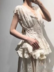 Lunivop Fashion Women Two Piece Set Dress Sleeveless V Neck Girdling Solid Color Vest + High Waist Floor Skirt Female Sets