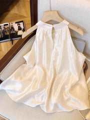 Lunivop  3D Bufferfly Halter Tanks Women Sweet Fashion Loose Elegant Tanks Korean Chic Causal Summer Female All Match Sleeveless Top