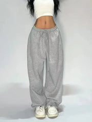 Lunivop Casual Gray Sweatpants Women Wide Leg Black Joggers Classic Baggy Streetwear Oversized Sports Female Trousers All-match