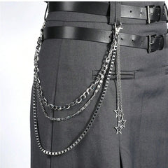 Lunivop  1pc Funky Stainless Steel Spiked Pants Chain , Y2k Star Pants Chain Pocket Chain For Pants Biker Hip Punk Chains Jewelry