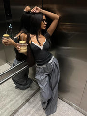 Lunivop  Sexy Lace Sling Tops Women's Sleeveless Backless Elegant Party Top Summer New Lady Fashion Short Tops ﻿