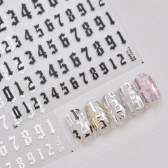Lunivop  1 piece 5D punk goth rock hot stamping nail stickers high quality rose gold silver number letters love design nail art stickers