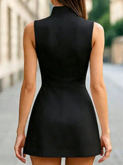 Lunivop  New Summer Women's Sleeveless Knit Dress, Casual Comfortable Elegant, Suitable For Office And Daily Wear Black