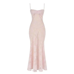 Lunivop  2025 New Women's Spaghetti Strap Dress Floral Lacing Zipper Sleeveless Elegance Spring Fishtail Long Dresses Female