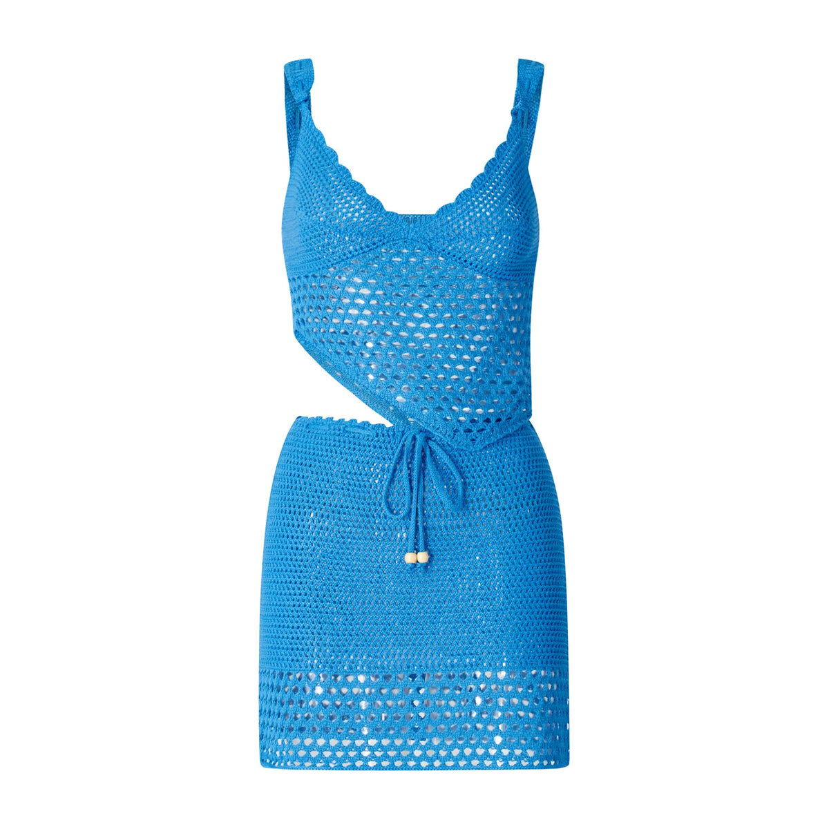 Lunivop  Women Summer 2 Piece Mini Skirt Set Off Shoulder Hollow Out Tube Top Bodycon Skirt Crochet Knit Short Skirt Outfits