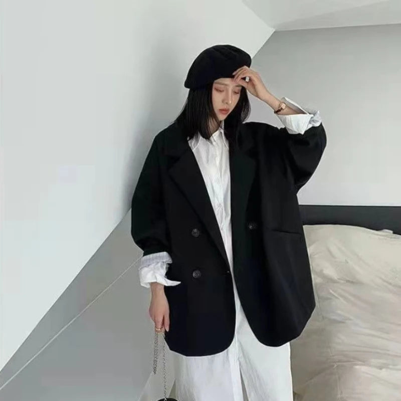 Lunivop  Spring New Women's Elegant Korean Style Suit Jacket with Versatile Design and Loose Collar Suitable for Office Work Blazer Women
