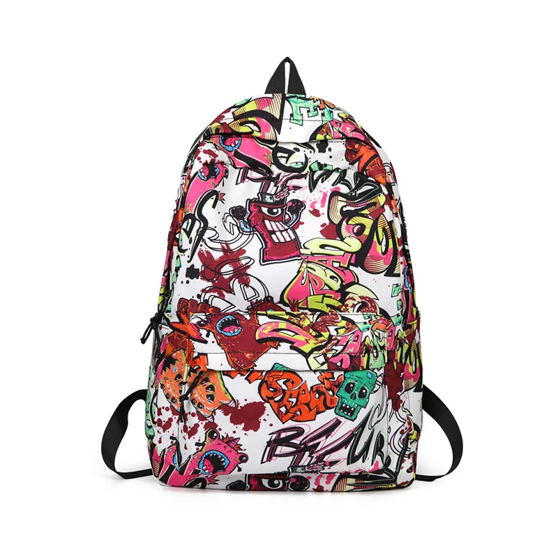 Lunivop Large Capacity Graffiti Pattern Backpacks New In Waterproof Nylon School Bags Colourful Leisure Or Travel Bags Women