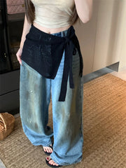 Lunivop  New Solid Western All-match Mujer Faldas Knit Hollow Out Lace Up Sweet Skirts Age Reduction Literary Fart Curtain