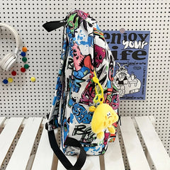 Lunivop Large Capacity Graffiti Pattern Backpacks New In Waterproof Nylon School Bags Colourful Leisure Or Travel Bags Women
