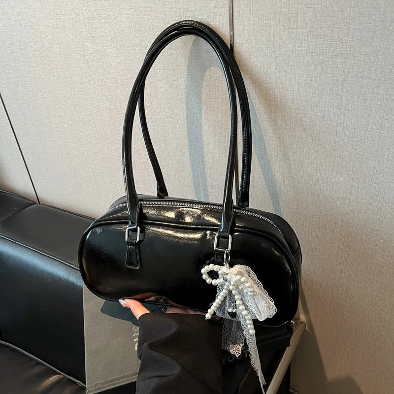 Lunivop  Silver Ballet Sle Large Capaci Women's Handbag Pillow Bag Versatile Underarm Bag Single oulder Bag for Young Women