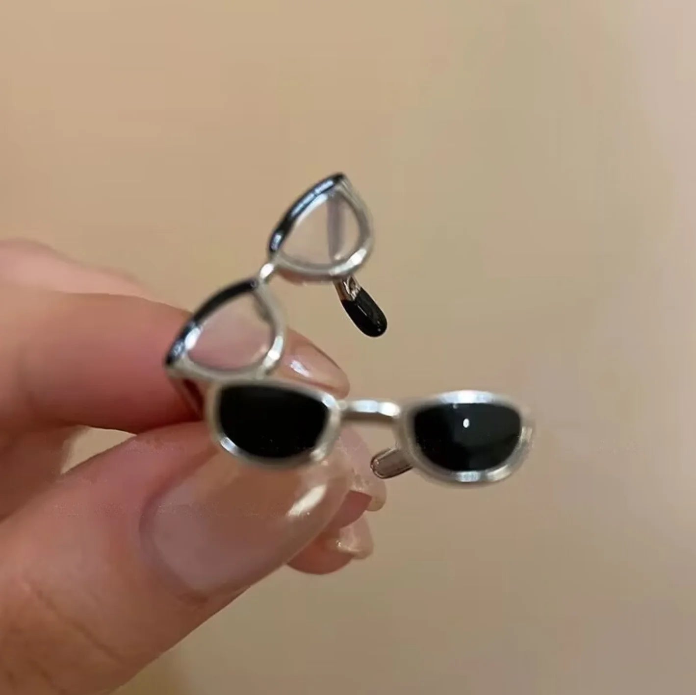 Lunivop Fun Sunglass Open Adjustable Rings for Women Men Cute Cool Unique Glass Rings Party Jewelry Gift