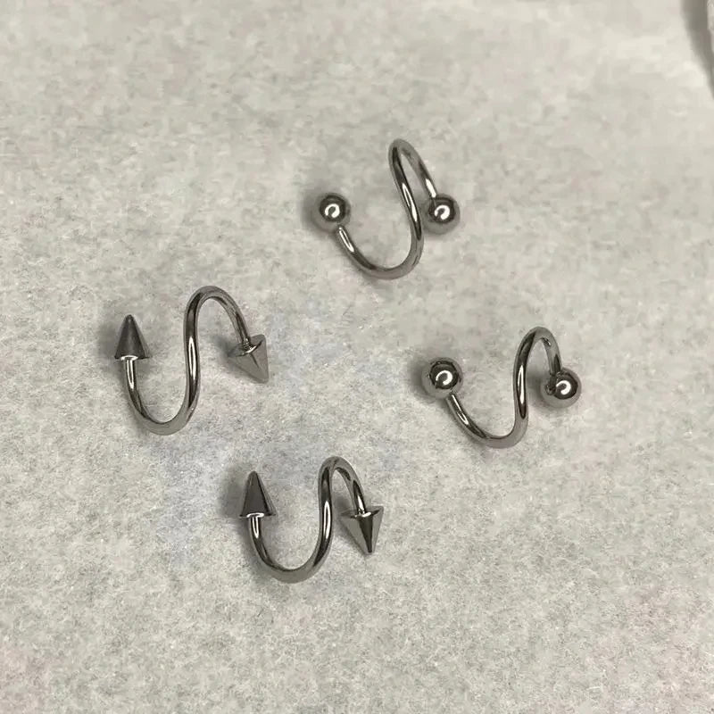 Lunivop 1 Pcs S Shape 316L Stainless Steel Lip Piercing Nose Ring Helix Piercing Cartilage Earring Body Piercing Vajinal Jewelry 16G