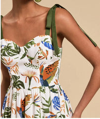 Lunivop  Summer New Fashion Printed Women Clothing Spaghetti Strap Mid Length Dress Party V-Neck A-Line Sleeveless Dress