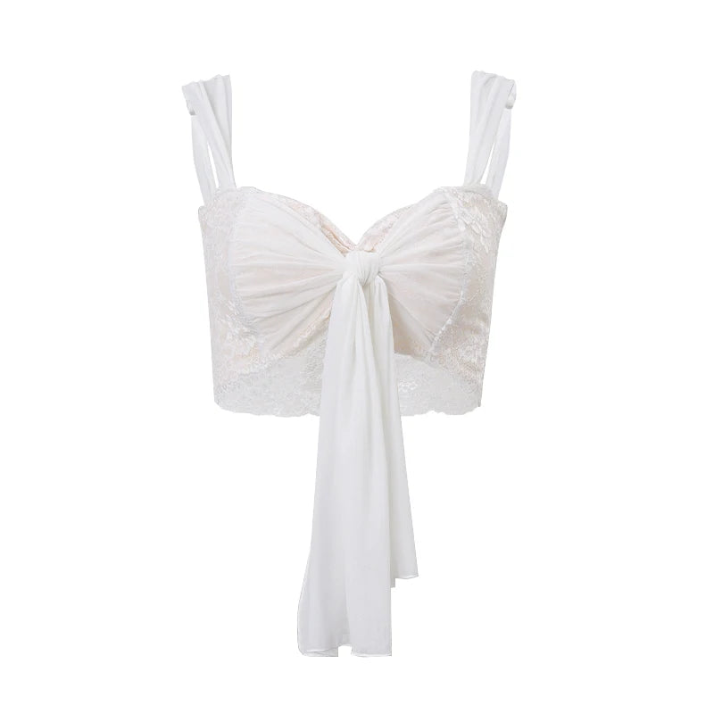 Lunivop   Sexy Mesh Perspective Crop Tops Summer Y2K Lace Low cut Slim Strap Top High Street Fashion Nightclub Top Women's Wear
