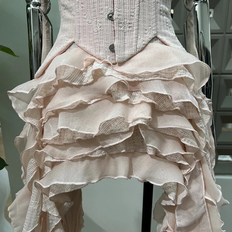 Lunivop Fashion Women Dress Sleeveless Slash Neck Solid Color Tassel Strapless Irregular Female Party Dress New Tide