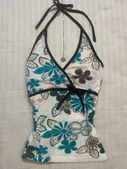 Lunivop  New Vintage Vacation Fresh Sling Vest All-match Slim Waist Spice Girls Camis Halter Print Pure Desire Trendy Moda Tanks