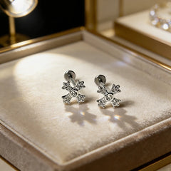 Lunivop  1Pc Trendy Sweet Cool Style Stainless Steel 1.2mm Cross Zircon Inlaid Lip Stud for Cool Girls Body Piercing Gift