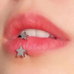 Lunivop 16g Star Lip Piercing Stainless Steel U Vertical Labret Pircing Lip Ring Body Piercing Hypoallergenic Body Jewelry