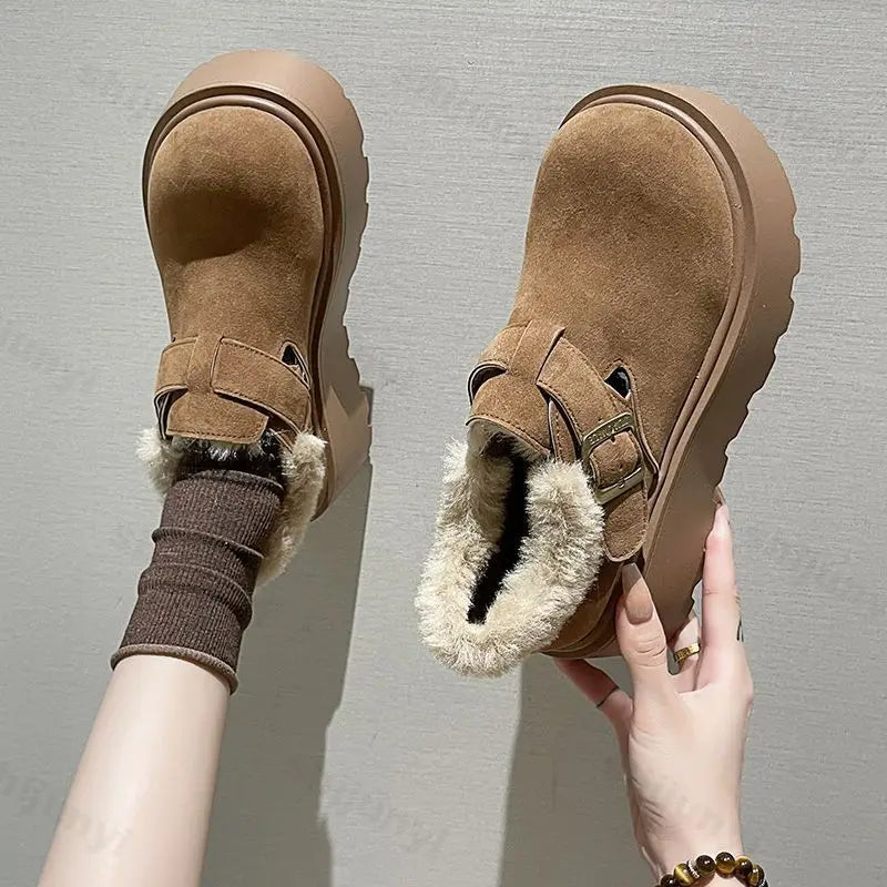 Lunivop Autumn Winter Women Shoes Casual Platform Shoes Women Moccasins Loafers Fashion Comfort Warm Plush Slip on Female Cotton Shoes