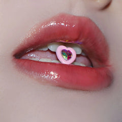 Lunivop Women Love Studs Tongue Piercing Peach Heart Pink Black Barball Lingual Rings Girl Sweet Earrings Stud Piercing Party Jewelry