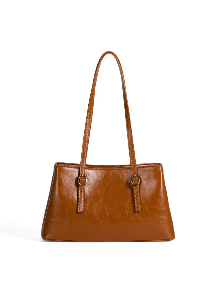 Lunivop   High Quali Oil Wax Leather Tote Bag Large Capaci Commuter Simple oulder Bag Women Autumn Winter Sli Handbag