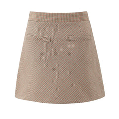 Lunivop  Autumn Winter High Waist Houndstooth Plaid Mini Skirt Women Side Zipper A line Short Skater Party Femme