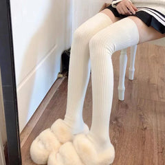 Lunivop Stockings Winter Solid Color Thigh High Medias Over The Knee Cute Lolita Socks Woman Thick Warm Stockings Long Leg