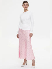 Lunivop   Summer Floral Printed Fashion Long Skirt Women Korean High Waist Slim Elegant Party Skirts Ladies Casual Midi Skirt Streetwear