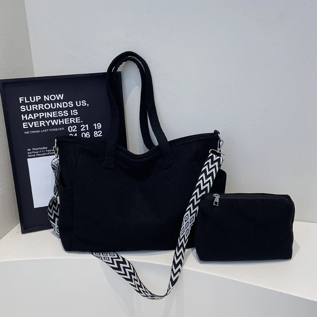 Lunivop  Casual and Lazy Style Bag for Women, Autumn and Winter New Fashion Corduroy Tote Bag, Large Capacity Commuter Shoulder Bag, Underarm Bag, Crossbody Bag
