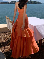 Lunivop Sexy Spaghetti Strap Womens Dresses Elegant Ruffles Evening Birthday Party Dress Wedding Prom Vestidos Long Robe Female Clothing