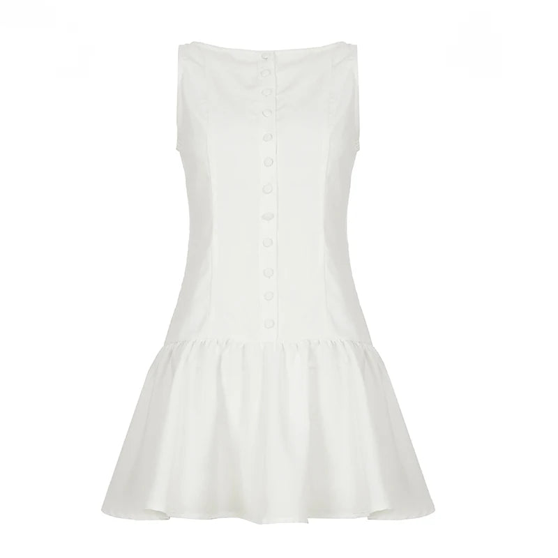 Lunivop  Commuter irt Dr Women's Slim Fit Svel oulder Bared A-Line Vest Dr High Waist Pure Color Summer Faion